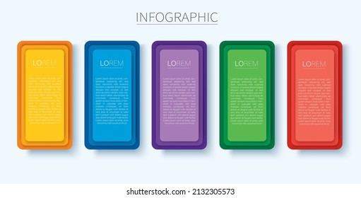 colorful square infographic vector template	
