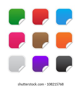 Colorful square labels