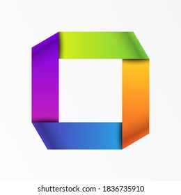 Colorful square logo idea for businesses. Vector template concept. Abstract Box Logo design 