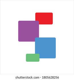 Colorful Square Logo in Stock Vector for any Business Company