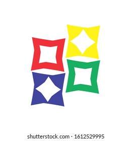 colorful square logo vector template