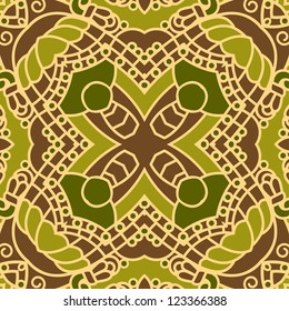 Colorful square ornament, mosaic vector stained glass