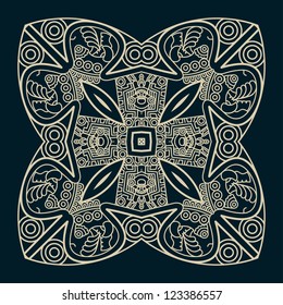 Colorful square ornamental pattern, mosaic vector illustration