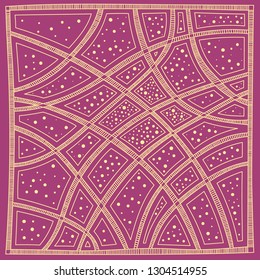 colorful square pattern with fancy curves and stripes