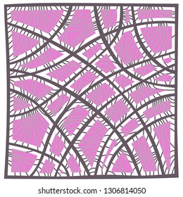 colorful square pattern with fancy curves and stripes