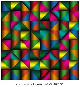 Patrón cuadrado colorido. Símbolo brillante geométrico. Abstractas figura de mosaico. Vector de fondo. EPS 10.