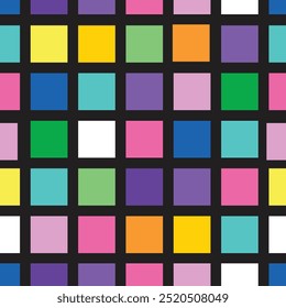 Colorful Square Pixels Disco Ball Seamless Repeat Pattern Tile vector