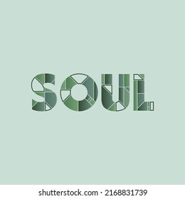 Colorful square poster. A stylish template for graphic prints on fabrics or T-shirts. Hand-drawn background. An illustration with an inscription. Soul.