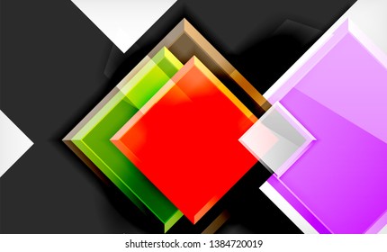 Colorful square and rectangle blocks background, vector geometric abstract design