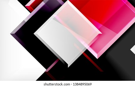 Colorful square and rectangle blocks background, vector geometric abstract design