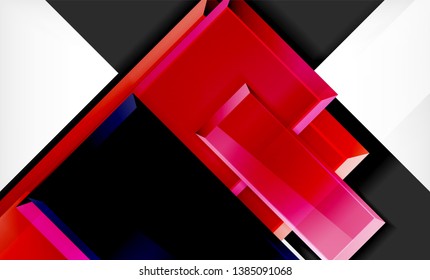 Colorful square and rectangle blocks background, vector geometric abstract design