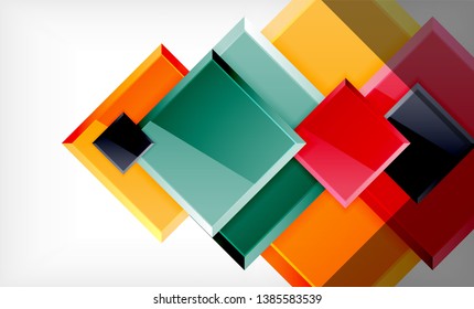 Colorful square and rectangle blocks background, vector geometric abstract design