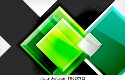 Colorful square and rectangle blocks background, vector geometric abstract design