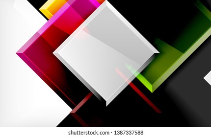 Quadrado colorido e retângulo blocos fundo, vetor geométrica abstrata design