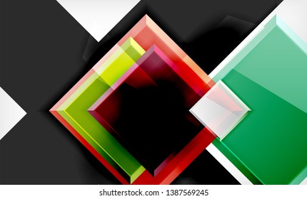 Colorful square and rectangle blocks background, vector geometric abstract design