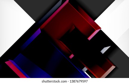 Colorful square and rectangle blocks background, vector geometric abstract design