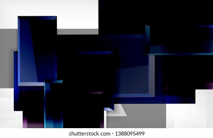 Colorful square and rectangle blocks background, vector geometric abstract design