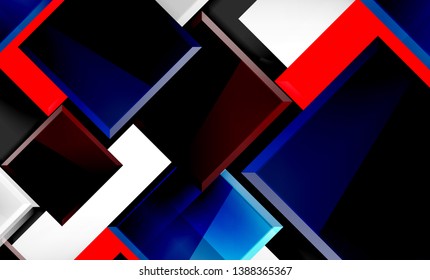 Colorful square and rectangle blocks background, vector geometric abstract design