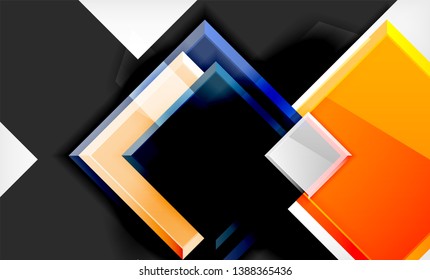 Colorful square and rectangle blocks background, vector geometric abstract design