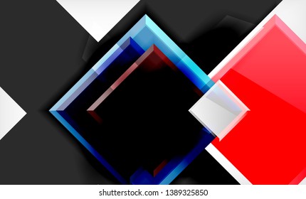 Colorful square and rectangle blocks background, vector geometric abstract design