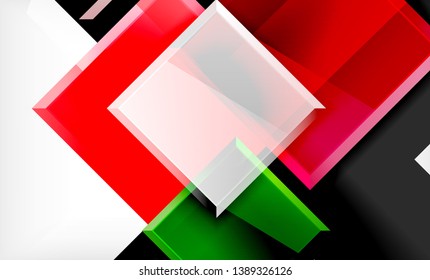 Colorful square and rectangle blocks background, vector geometric abstract design