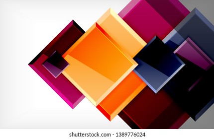 Fondo de bloques cuadrados y rectangulares coloridos, diseño abstracto geométrico vectorial