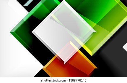 Colorful square and rectangle blocks background, vector geometric abstract design