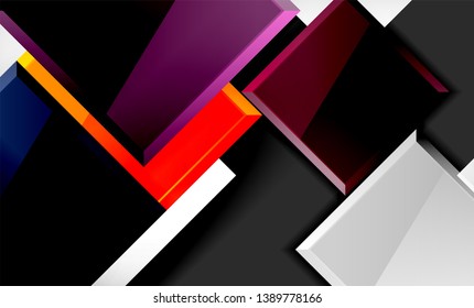 Colorful square and rectangle blocks background, vector geometric abstract design