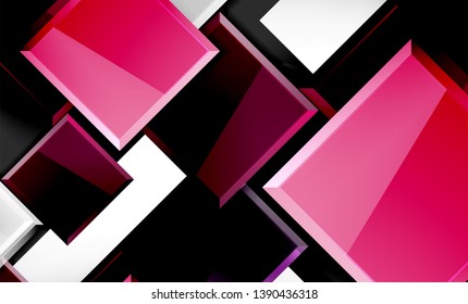 Colorful square and rectangle blocks background, vector geometric abstract design