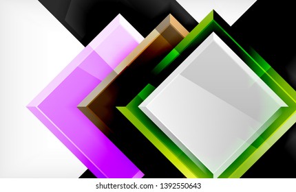 Colorful square and rectangle blocks background, vector geometric abstract design