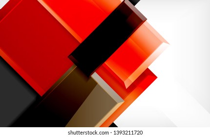 Colorful square and rectangle blocks background, vector geometric abstract design