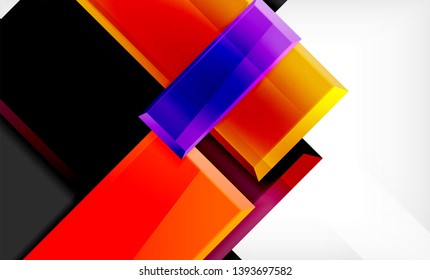 Colorful square and rectangle blocks background, vector geometric abstract design