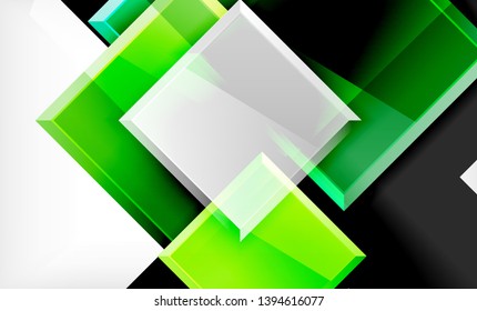 Colorful square and rectangle blocks background, vector geometric abstract design