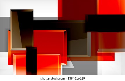 Colorful square and rectangle blocks background, vector geometric abstract design