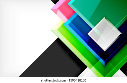 Fondo de bloques cuadrados y rectangulares coloridos, diseño abstracto geométrico vectorial