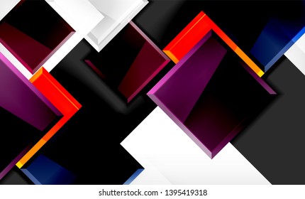 Colorful square and rectangle blocks background, vector geometric abstract design