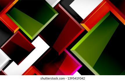Colorful square and rectangle blocks background, vector geometric abstract design