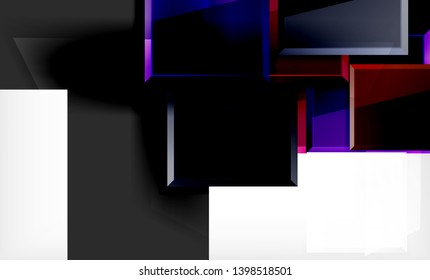 Colorful square and rectangle blocks background, vector geometric abstract design