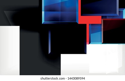 Colorful square and rectangle blocks background, vector geometric abstract design