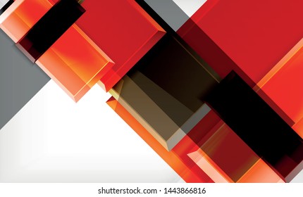 Colorful square and rectangle blocks background, vector geometric abstract design
