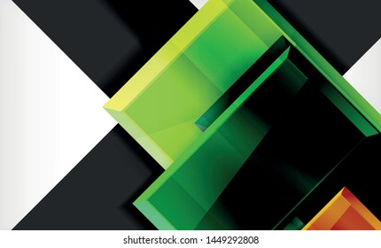 Colorful square and rectangle blocks background, vector geometric abstract design