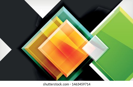 Colorful square and rectangle blocks background, vector geometric abstract design