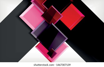 Colorful square and rectangle blocks background, vector geometric abstract design