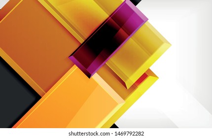 Colorful square and rectangle blocks background, vector geometric abstract design