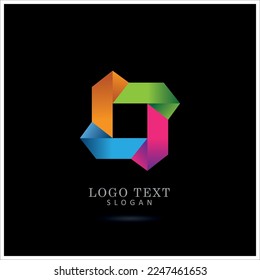 Colorful Square and Rectangle Logo. Icon and Symbol Vector Template.