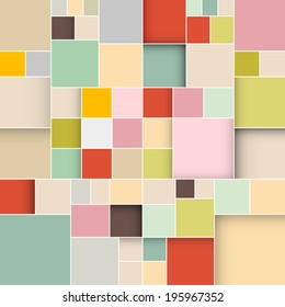 Colorful Square Retro Paper Background Vector Illustration