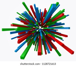 colorful square rods abstract. 3d style vector illustration