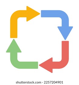 colorful square rotating arrows.
Easy-to-use vector data.