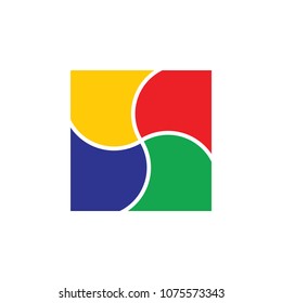 colorful square rotation logo 