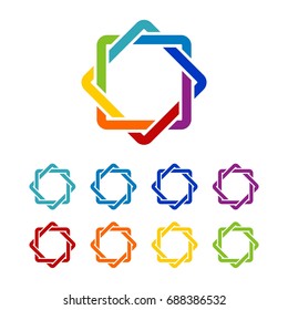 Colorful Square Star Logo Vector